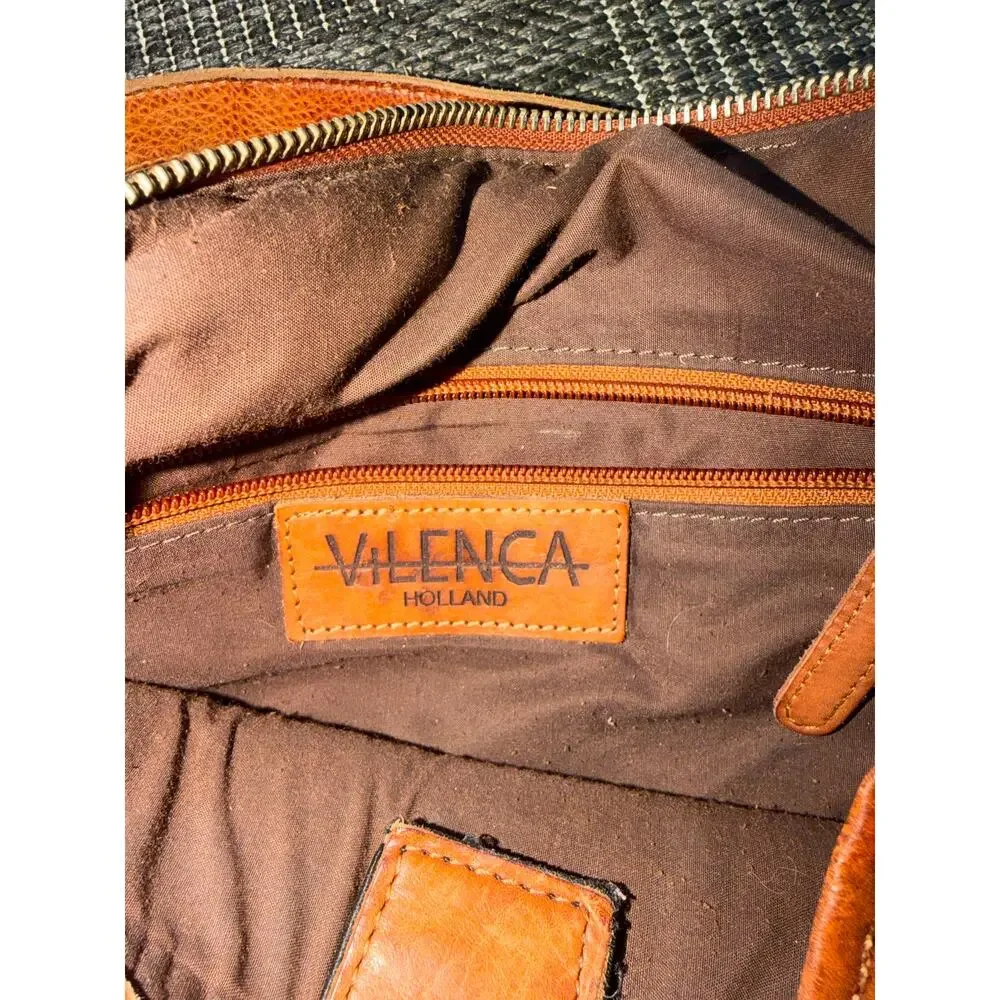 Anthropologie Vilenca Holland Woven Leather Work Tote Bag Cognac Laptop Sleeve - Picture 3 of 7